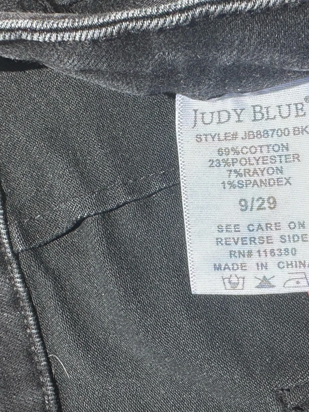 Judy Blue Black Jogger Jeans Women’s Size 9/29 High Rise Stretch Denim Pants - Picture 5 of 10